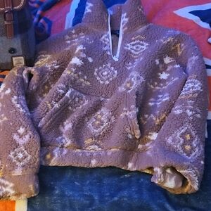 Love Tree Brown and Cream Fleece Jacket